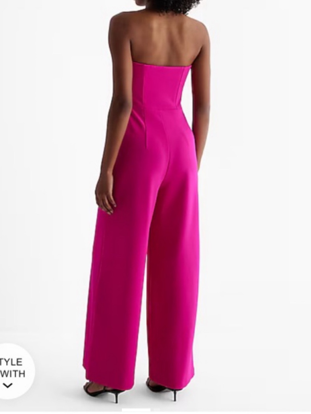 Express Pink Strapless Wide Leg Jumpsuit w/ Pockets. Size M. - Picture 2 of 4